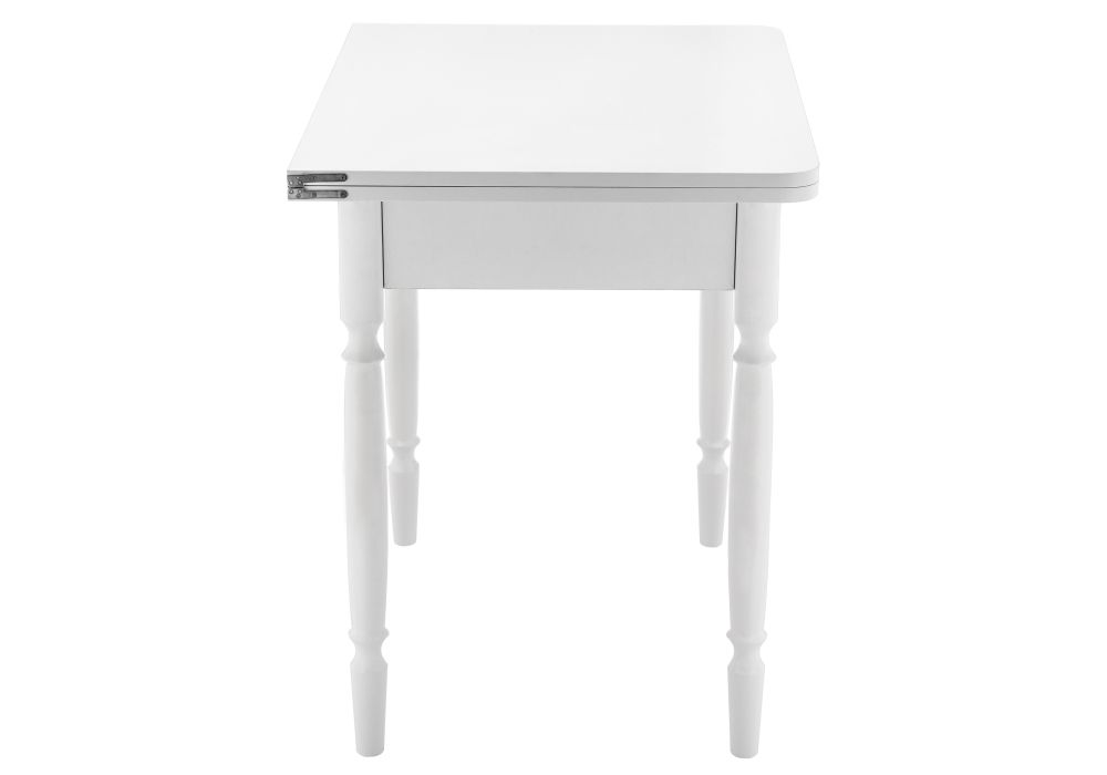 Стол Брентон с ящиком 60(120)х79х75 белый глянец