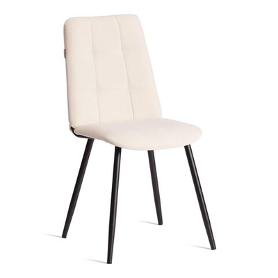Стул обеденный Asti TREND, флок , молочный/черный, 4, 47х54х86 см