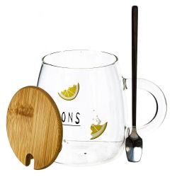 GAEM Кружка с крышкой и ложкой, 450 мл, L12 W9 H10 см