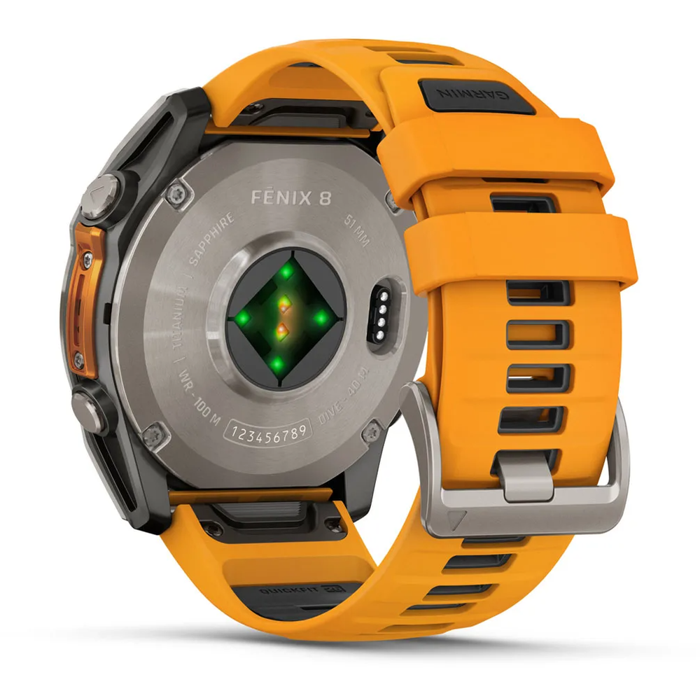 Умные часы Garmin Fenix 8 51мм AMOLED Sapphire Orange Band