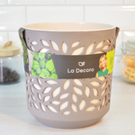 Кашпо Leaves 4л, мокачино/пудра