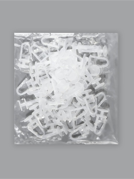 Крючок для штор, гвоздик с замком, 25×12 мм, прозрачный