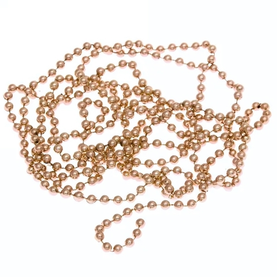 Бусы на елку 2,7м "Шарик" d-6мм, шампань (pvc коробка) (Серпантин)