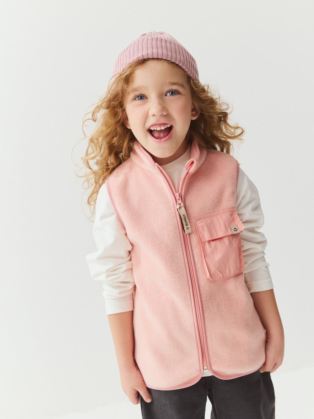 Жилет флисовый "Розовый меланж"