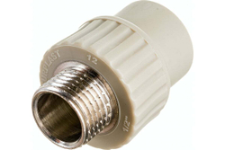 Муфта комбинированная PPR нар. р. 20х1/2, серый, РТП (10942)