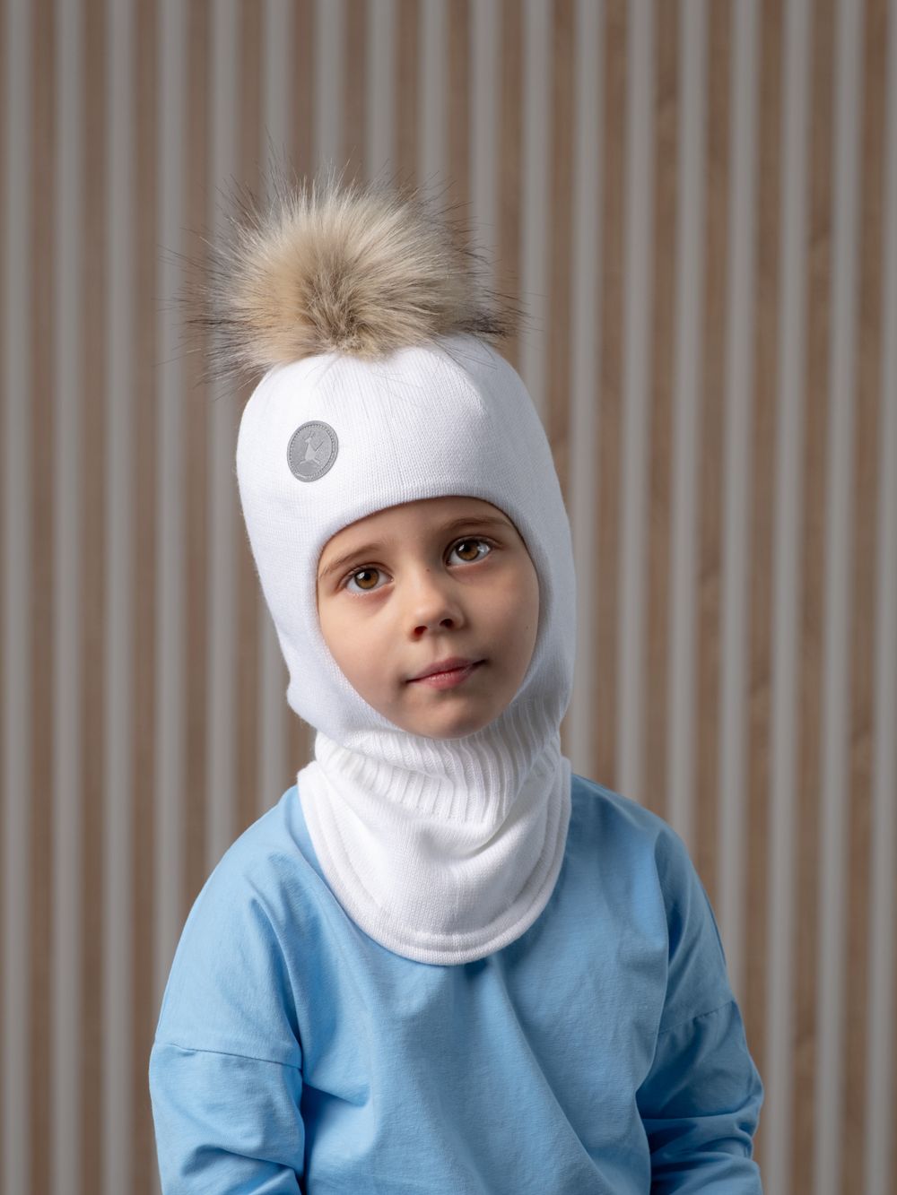 Шлем зимний вязаный (Молоко) ЧУ