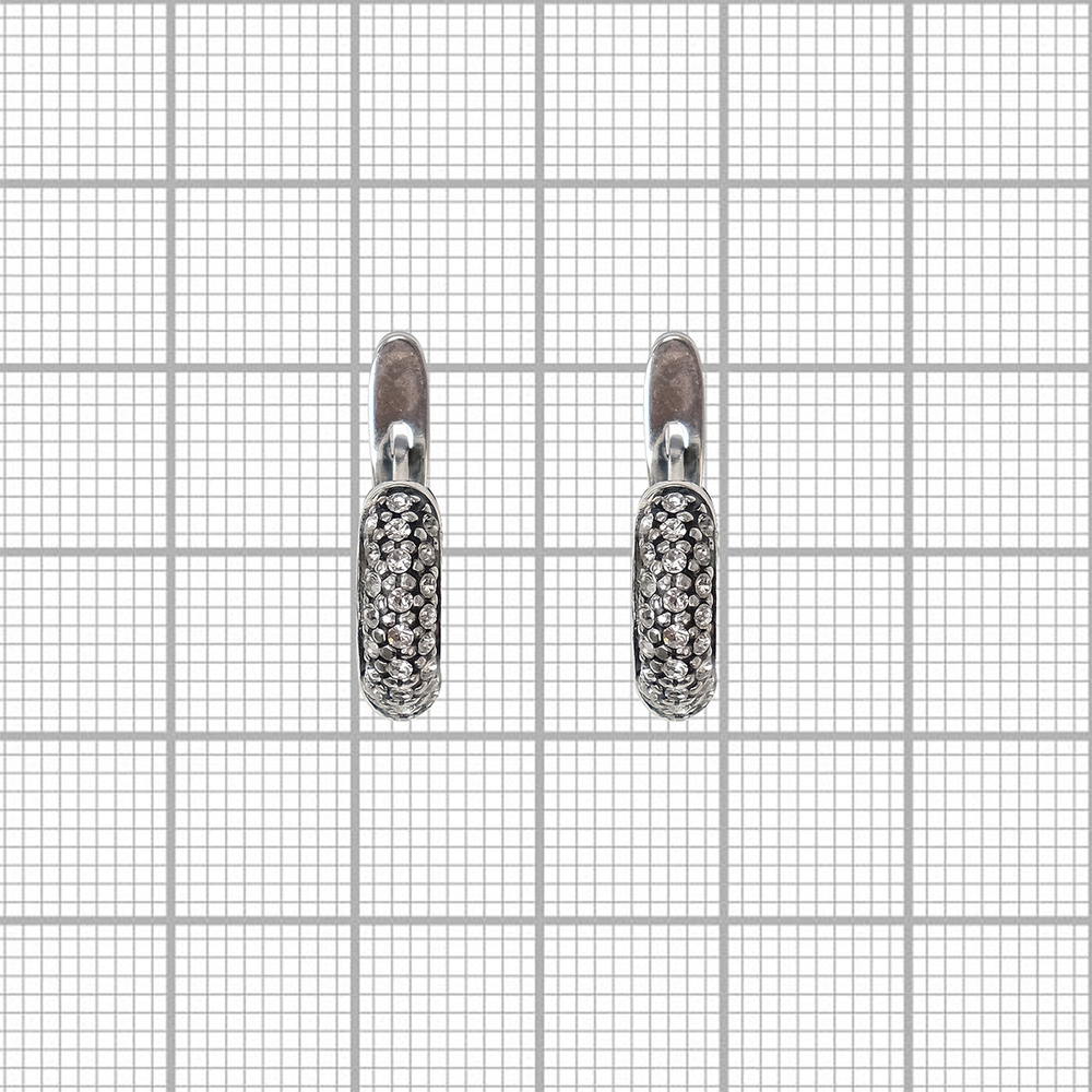 "Эмма" серьги в серебряном покрытии из коллекции "Стиль" от Jenavi  с английским замком