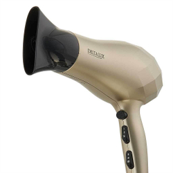 Фен электрический 2200 Вт с турмалиновой ионизацией DELTA LUX DL-0941 золотой с черным