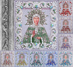 Принт-ЖС7 Ткань с нанесенной авторской схемой Матрона Московская (Жемчужная серия) +инструкция