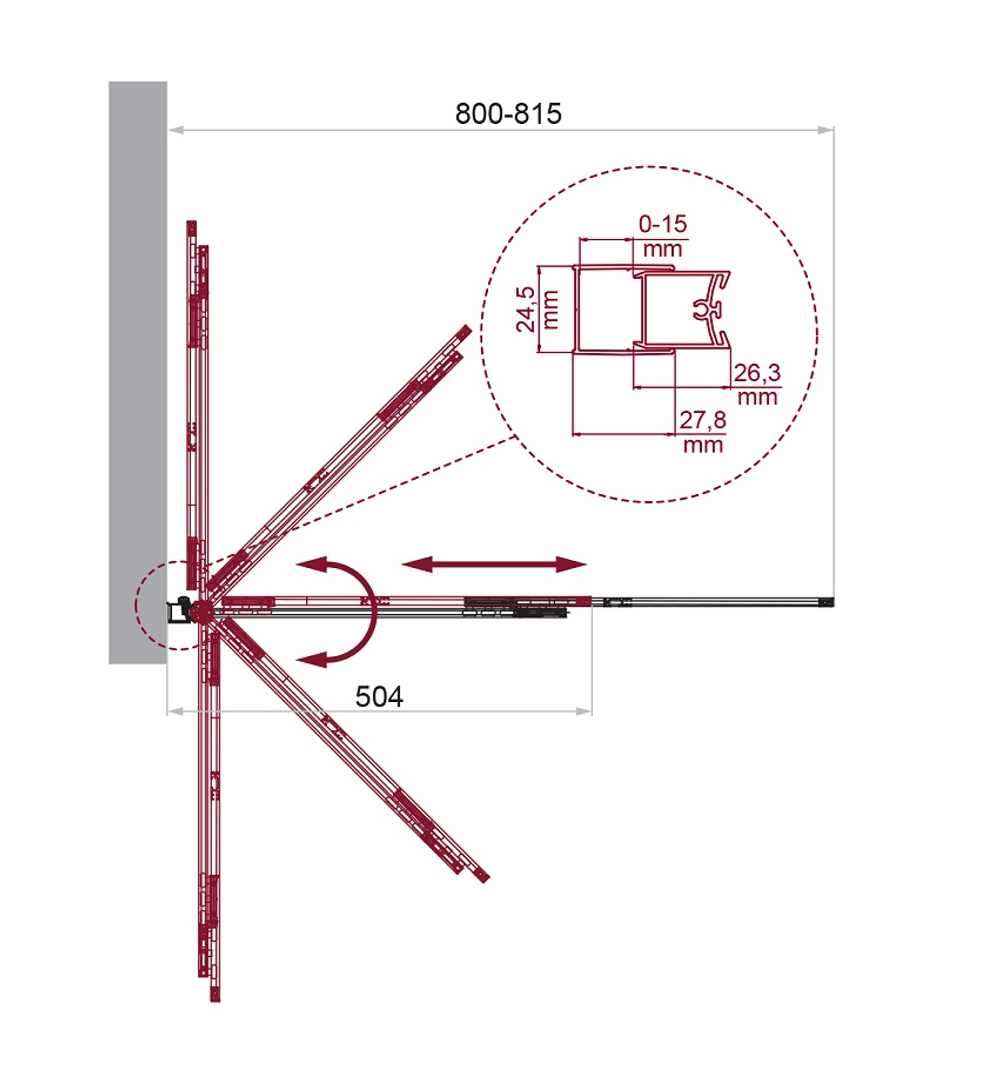 Шторка на ванну BelBagno LUCE-VF-11-80/145-C-NERO