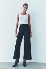 Джинсы wide leg с высокой посадкой — zw collection