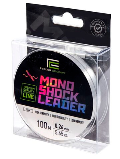 Монофильная леска для рыбалки Feeder Concept MONO SHOCK LEADER Clear 100/030