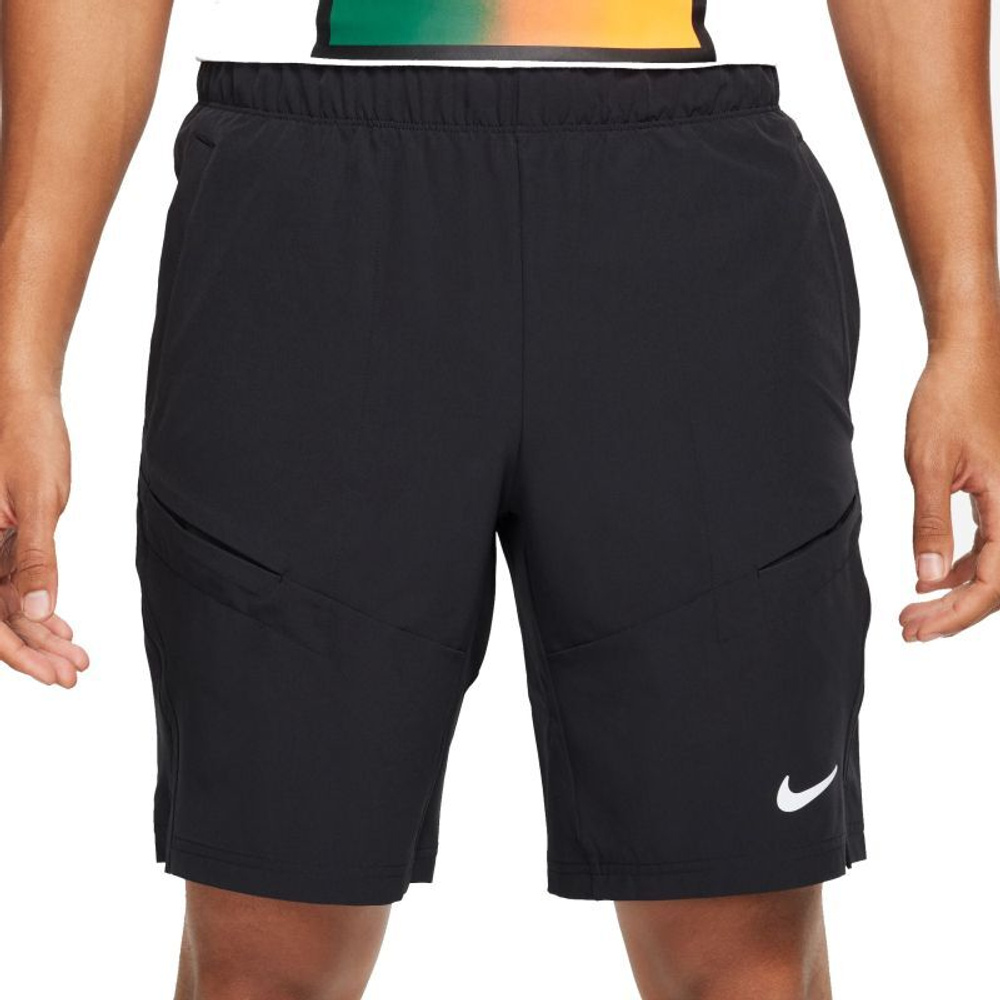 Мужские теннисные шорты Nike Court Dri-Fit Advantage 9" Tennis Short - black/black/white