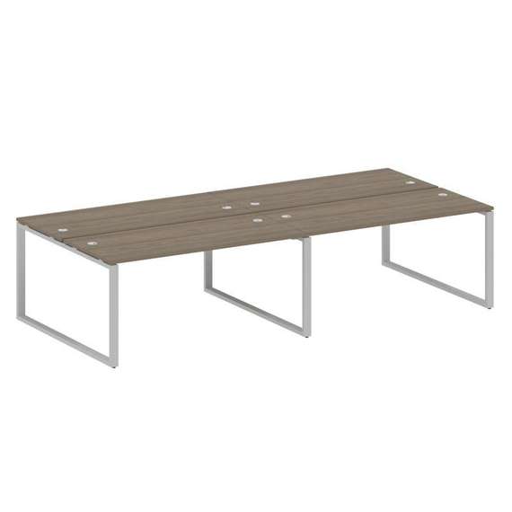 Metal System Рабочая станция на 4 места на О-образном м/к БО.СМ-4.4 Вяз Благородный/Металл Серый 320