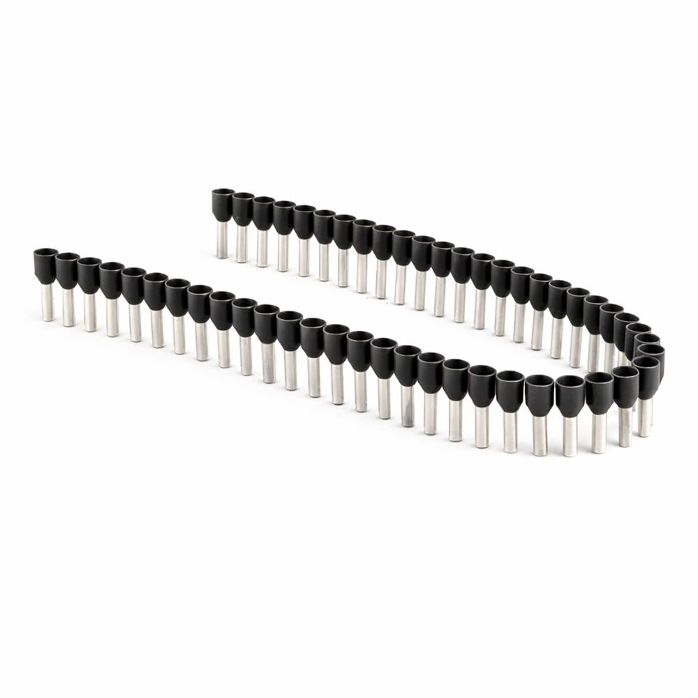 Наконечник-гильза с изолированным фланцем в ленте для кабеля сечением 1,5кв., длина контактной части 8, черный