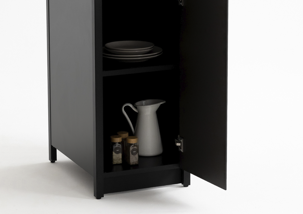 Шкаф напольный Lounge D-12, 40 см, черный/серый каспий