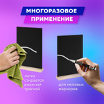 Табличка меловая настольная А4 вертикальная на деревянной подставке ПВХ черная BRAUBERG (2 штуки в упаковке)
