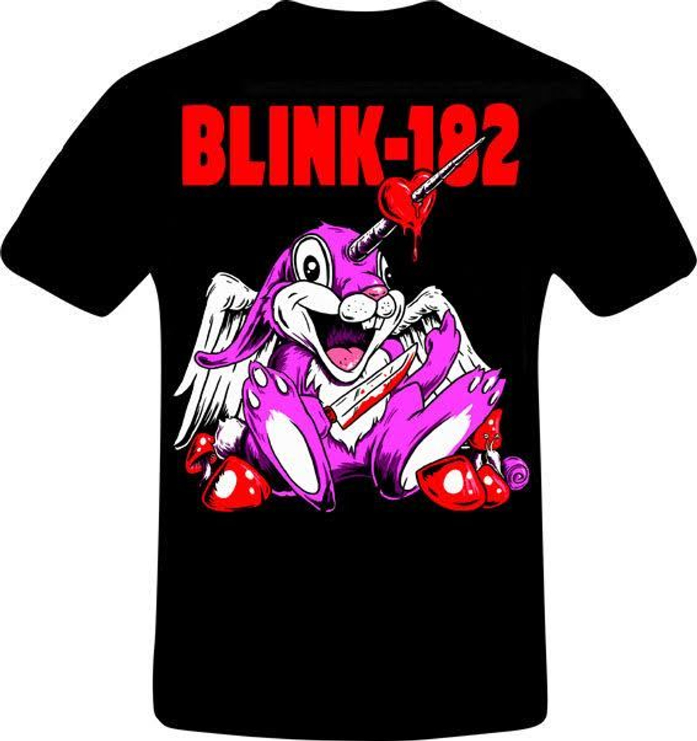 Футболка Blink-182 ( заяц розовый )