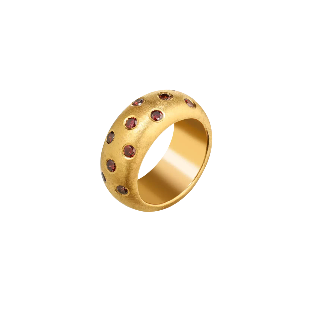 Кольцо LINDA с бриллиантами бордо