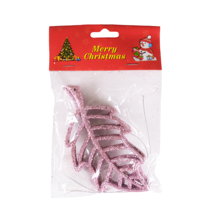 Набор украшений листок 2шт 12х6,5см розовый SYLKGJB-482135