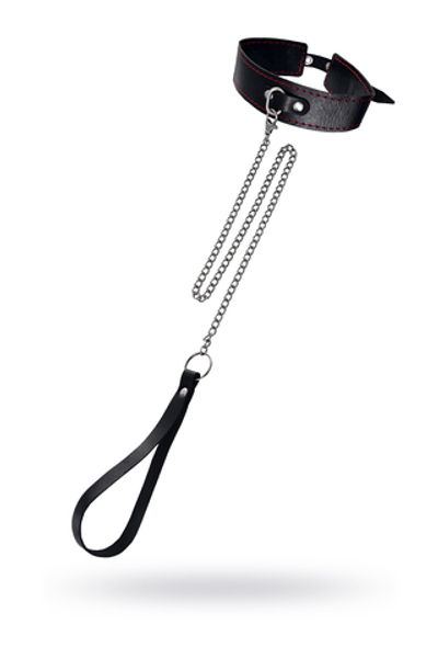 Ошейник двухслойный Pecado с красной строчкой