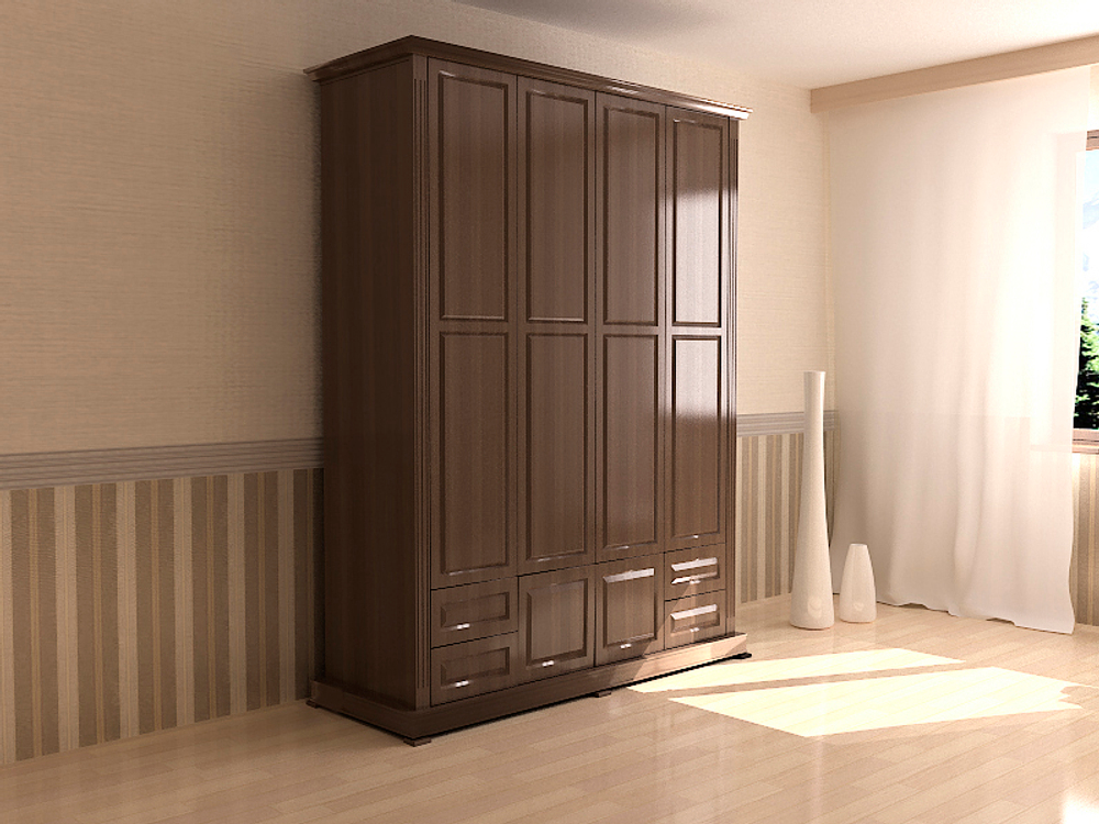 Шкаф Кардинал 4-х створчатый с нижней антресолью