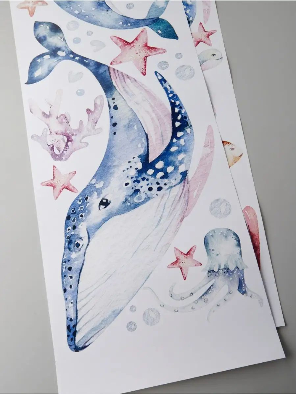 Интерьерные виниловые наклейки большие воздушные шары на стены в детскую, дома, облака, пейзаж