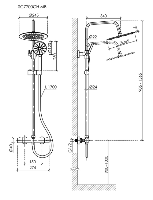 Душевая стойка Sancos Kanedo SC7200CH 4 режима, хром