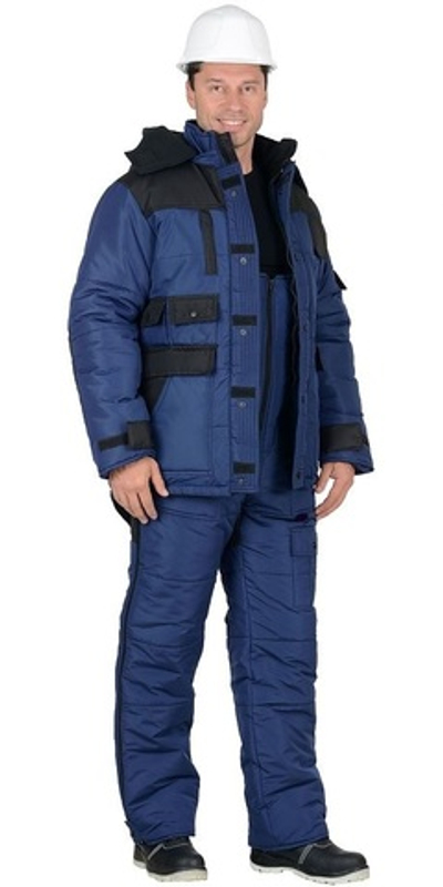 Костюм "ЛЮКС" Куртка, полукомбинезон Синий с черным