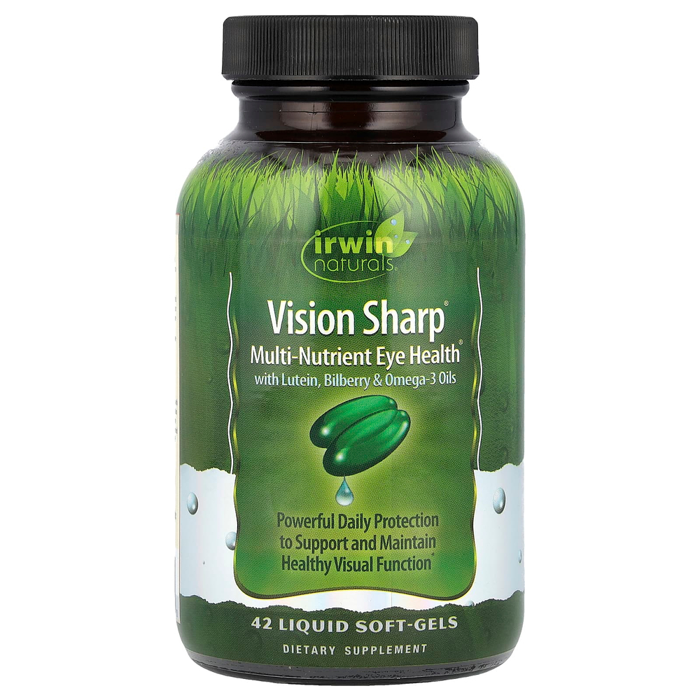 Irwin Naturals, Vision Sharp, комплексная питательная добавка для здоровых глаз, 42 мягкие желатиновые капсулы с жидкостью
