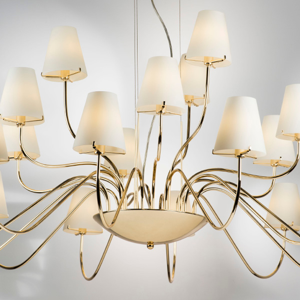 758212 Люстра подв. DIAFANO 21х40W G9 ЗОЛОТО/БЕЛЫЙ