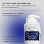 Advanced Clinicals, очищающее средство с гликолевой кислотой и молочной кислотой, 347 мл (11,75 жидк. унции)