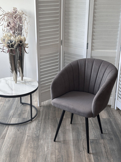 Стул МИШЕЛЬ 360 град. поворот. B28 Темно-серый, велюр / черный каркас, М-City