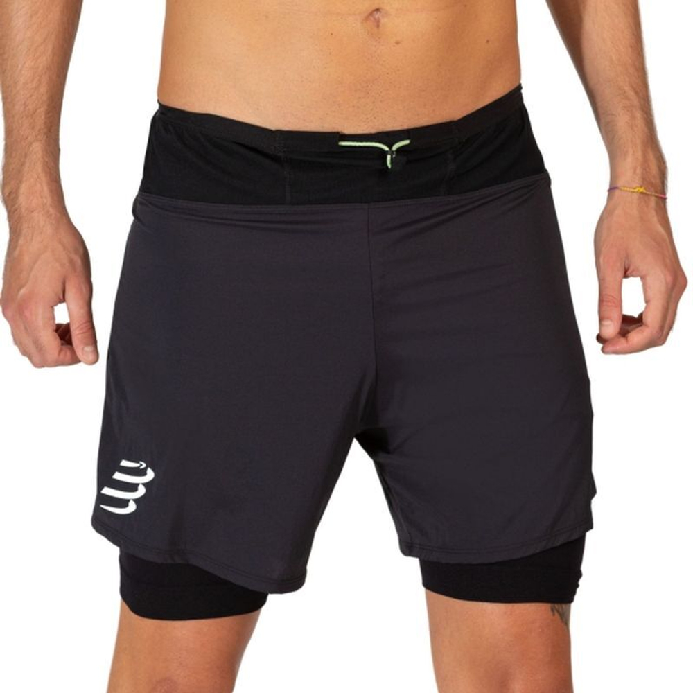 Мужские теннисные шорты Compressport Trial 2-in-1 Short - черный