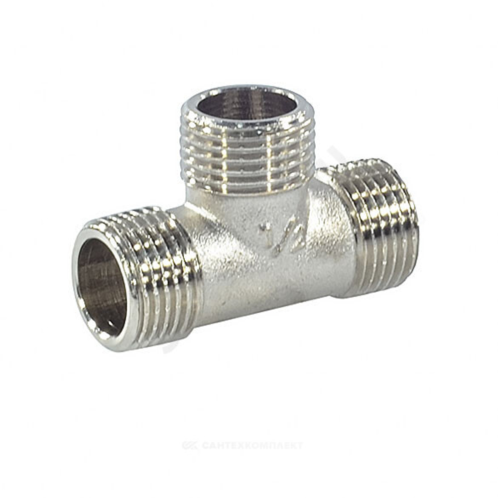 Тройник латунь никель Ду 20 (3/4") НР/НР/НР SantechSystems