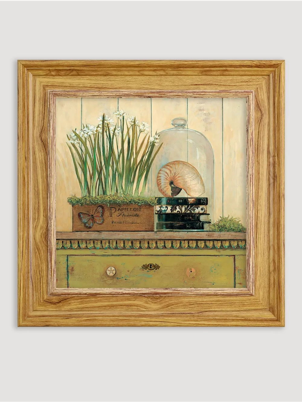 Картина настенная интерьерная в раме "под дерево" 26*26 см