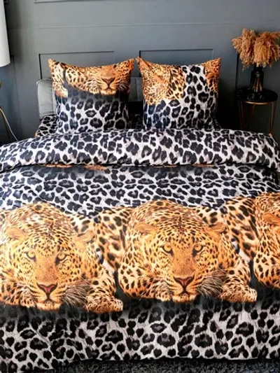 Постельное белье креп Евро «Жанет» «Павлина», 656 Леопард