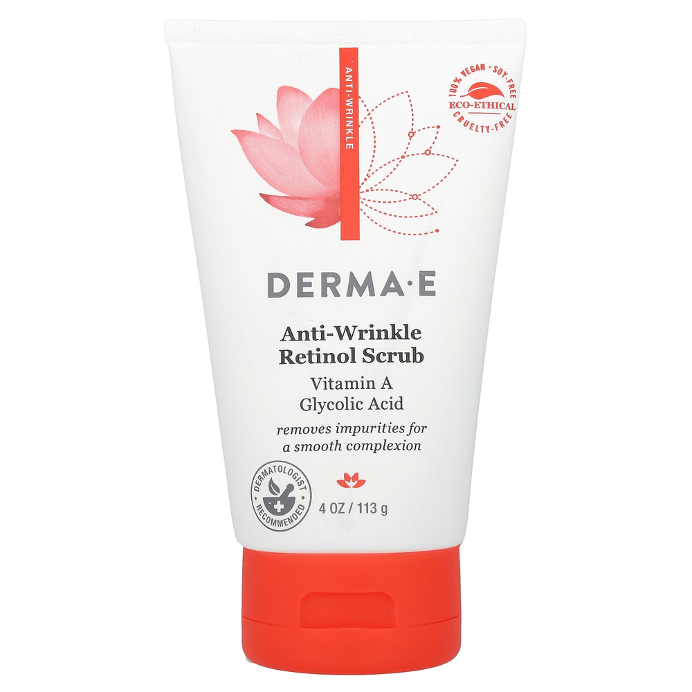 DERMA E, скраб с ретинолом против морщин, 113 г (4 унции)