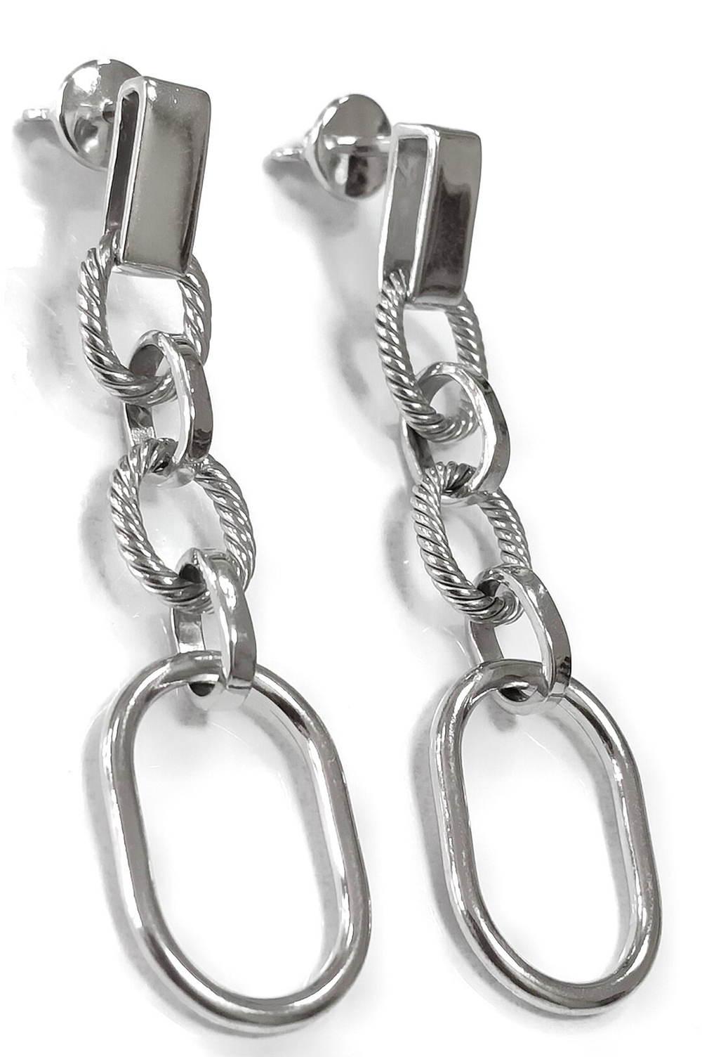 Ювелирные серьги-пусеты из серебра