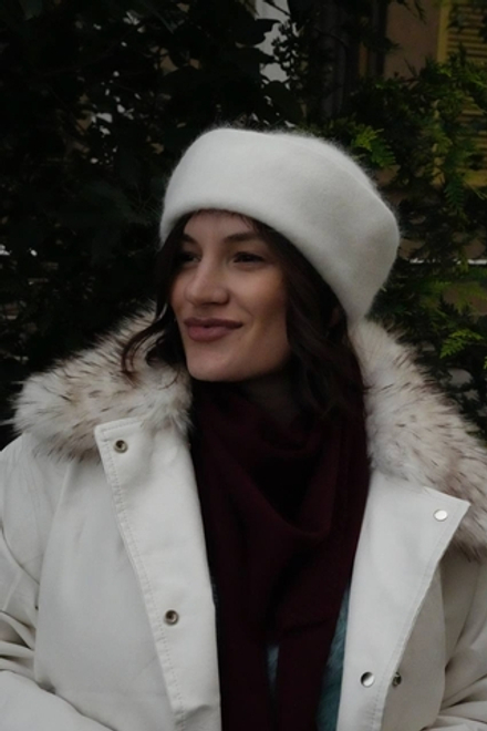 Морячка-шапочка ангора молочный