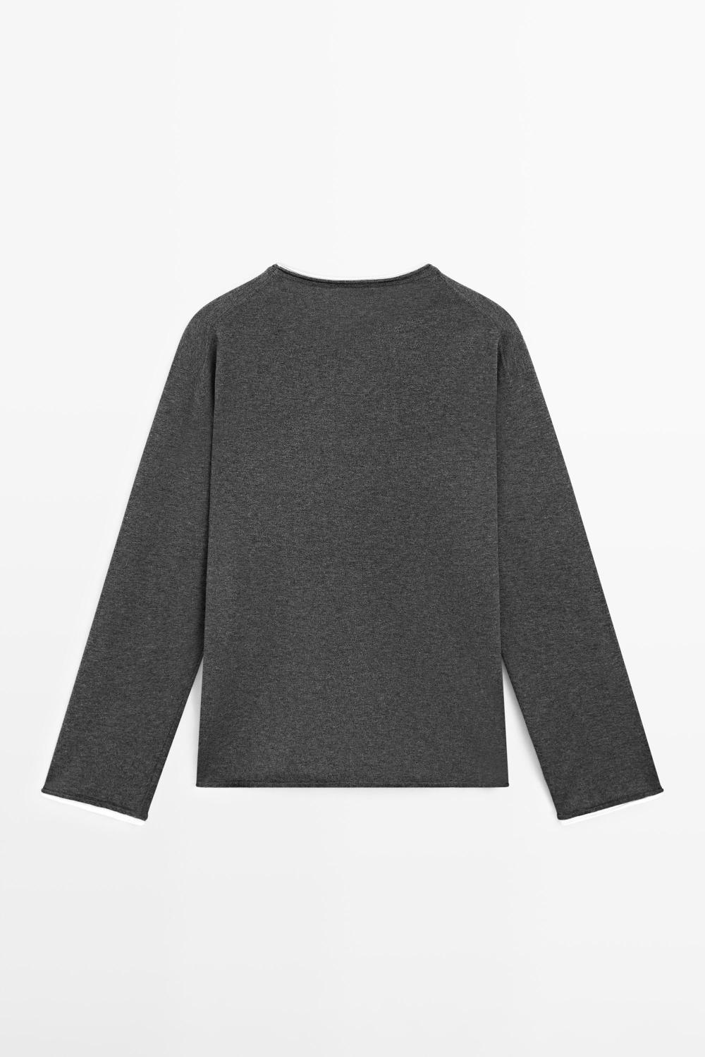 Massimo Dutti Свитер из смесового хлопка с контрастной отделкой, маренго