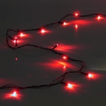 Гирлянда для дома 1,5м 12 ламп LED зелёный пров.,8 реж, IP-20, Красный