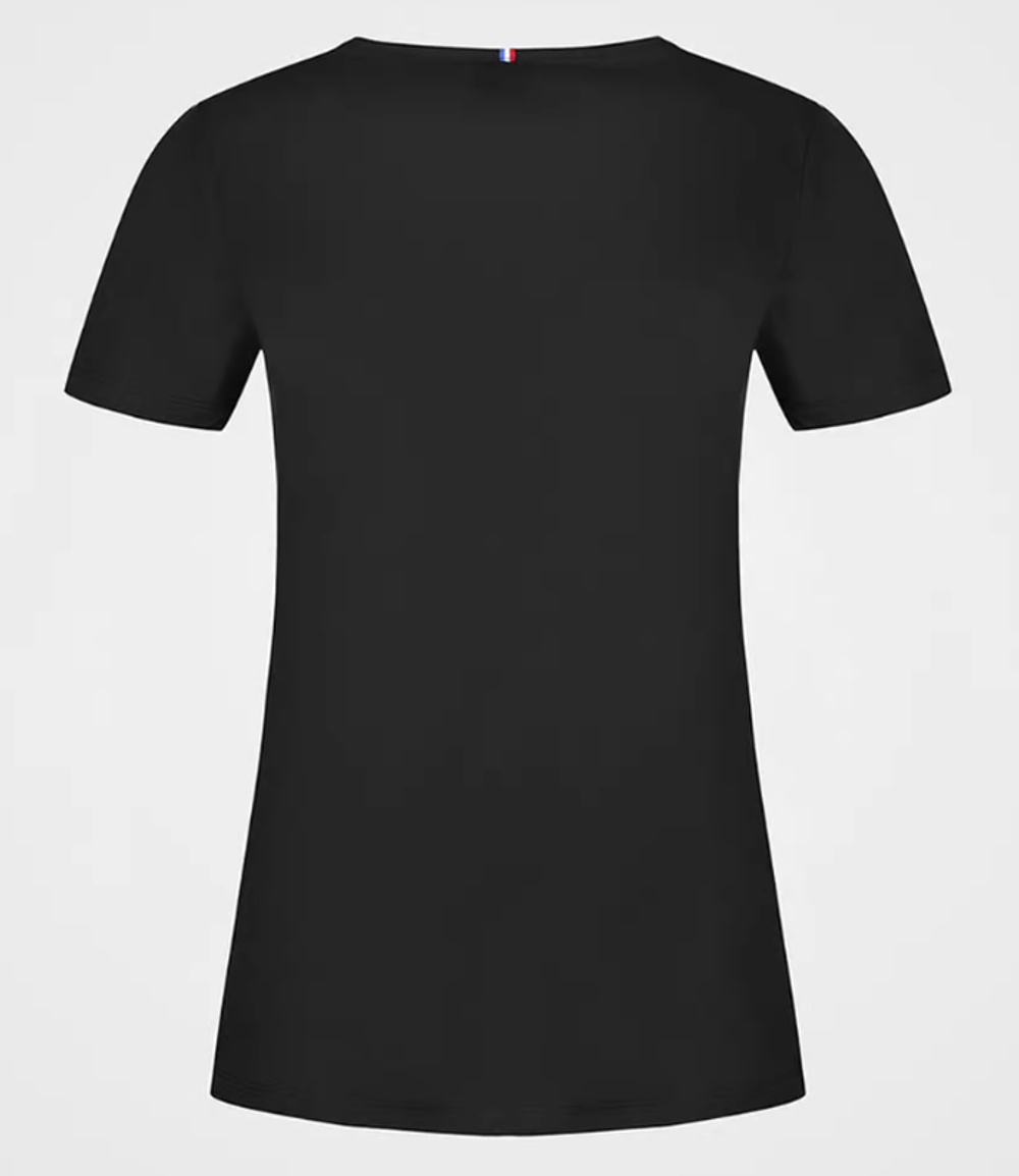 Женская теннисная футболка Le Coq Sportif ESS Tee SS Col V No.1 W - black