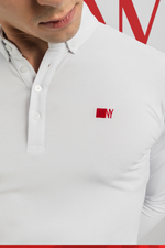Поло с длинным рукавом белая хлопок