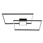 Потолочный светодиодный светильник 164Вт, 13120лм, 3000-6500K, Ra>80, плавная регулировка мощности, изменение цветовой температуры, ночник, металл/акрил, чёрный