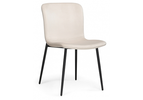 Стул на металлокаркасе Woodville Игон бежевый, черный муар, ножки черные