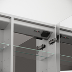 Зеркальный шкаф для ванной комнаты из алюминия Sancos Evoke1000x700х136 мм с LED подсветкой, арт. SC80100