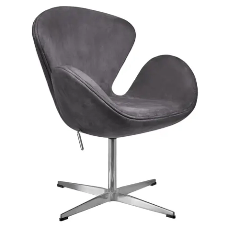 Кресло Bradex Home SWAN STYLE CHAIR тёмно-серый, искусственная замша