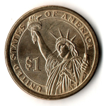Монета США - 1 доллар 2007 год - 2-й президент США Джон Адамс
