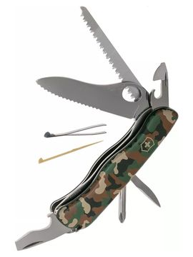 Нож перочинный VICTORINOX Trailmaster One Hand, 111 мм, 12 функций, с фиксатором лезвия, камуфляж